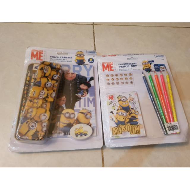 

Pensil set case minion.. 1 set perlengkapan alat tulis