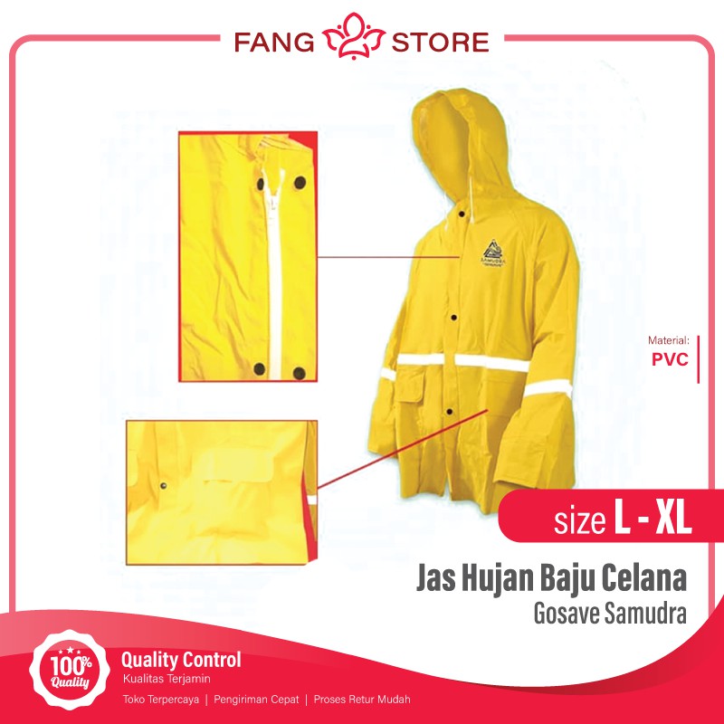 Cuci Gudang GOSAVE Raincoat Jas Hujan Safety Baju Celana Samudra Murah Original