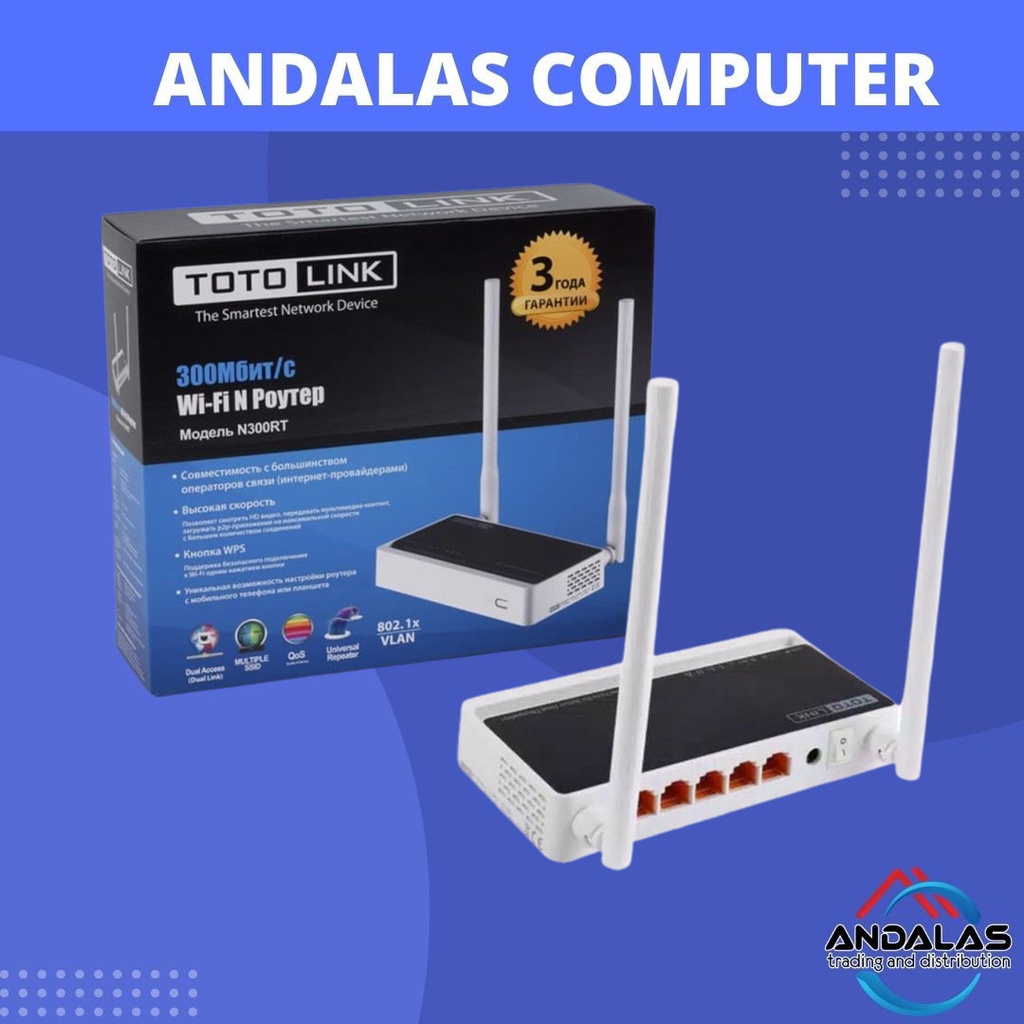 TOTOLINK N300RT ROUTER 300MBPS WIRELESS 2 ANTENA