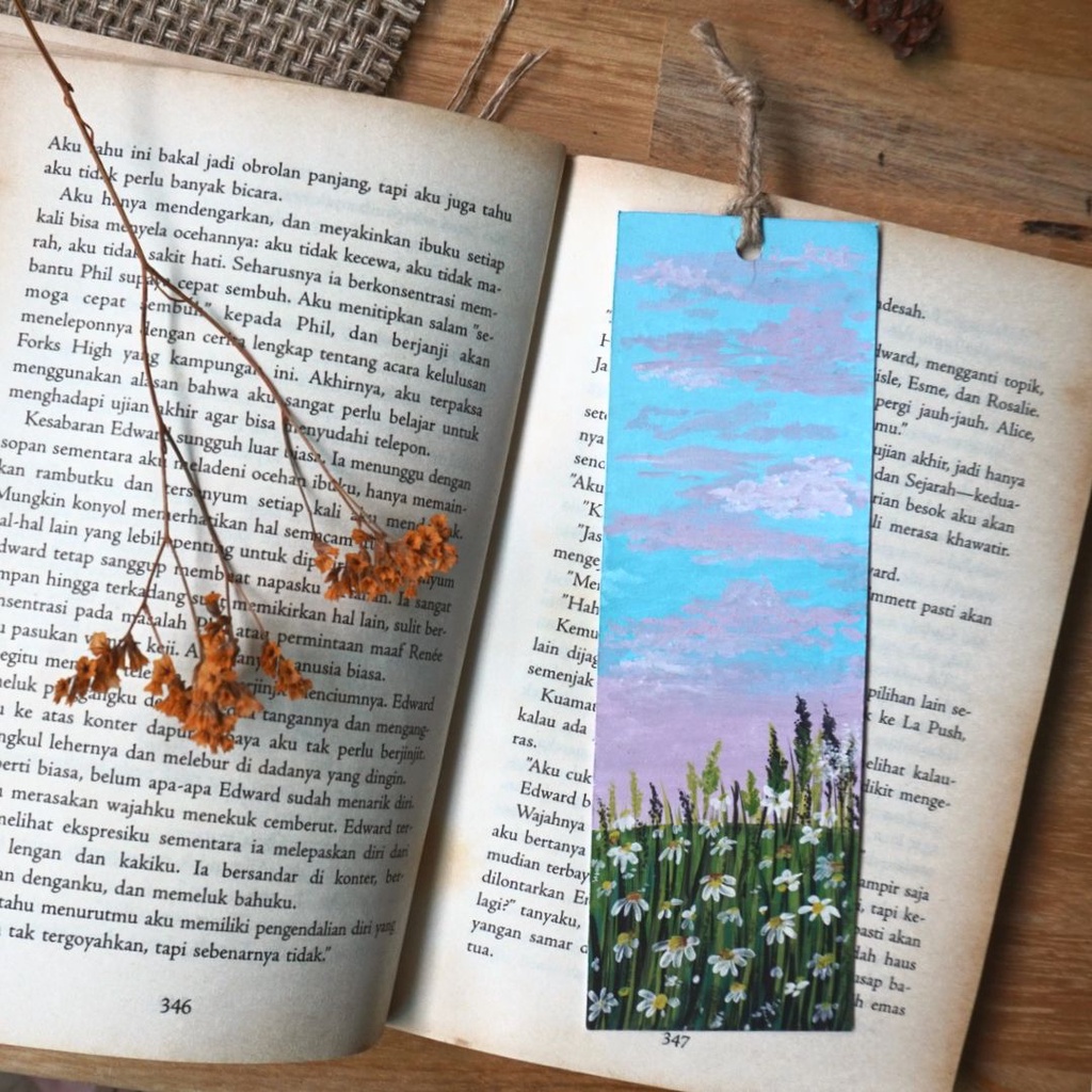 

Aesthetic Bookmark/ Pembatas Buku - Spring With You