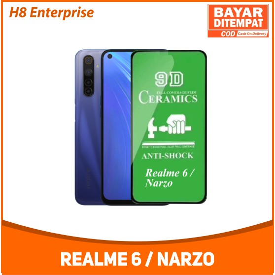 H8 Tempered Glass CERAMIC Full Cover BLUELIGHT ANTI RADIASI Anti Shock For Realme 6 / Narzo