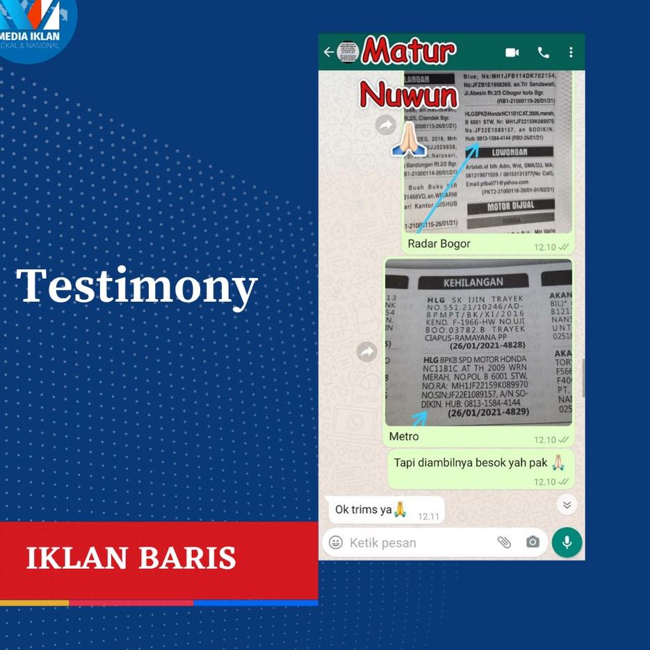 ㅜ IKLAN KORAN KEHILANGAN BPKB STNK AJB SHM 1 MEDIA ↡