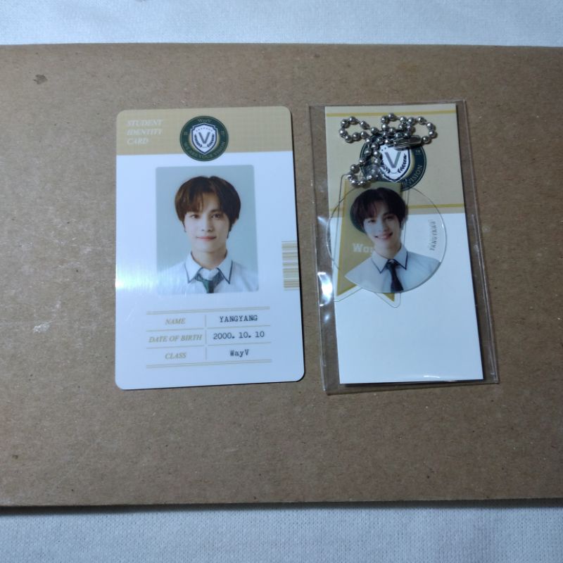 id card back to school yangyang wayv pc photocard b2s layered charm