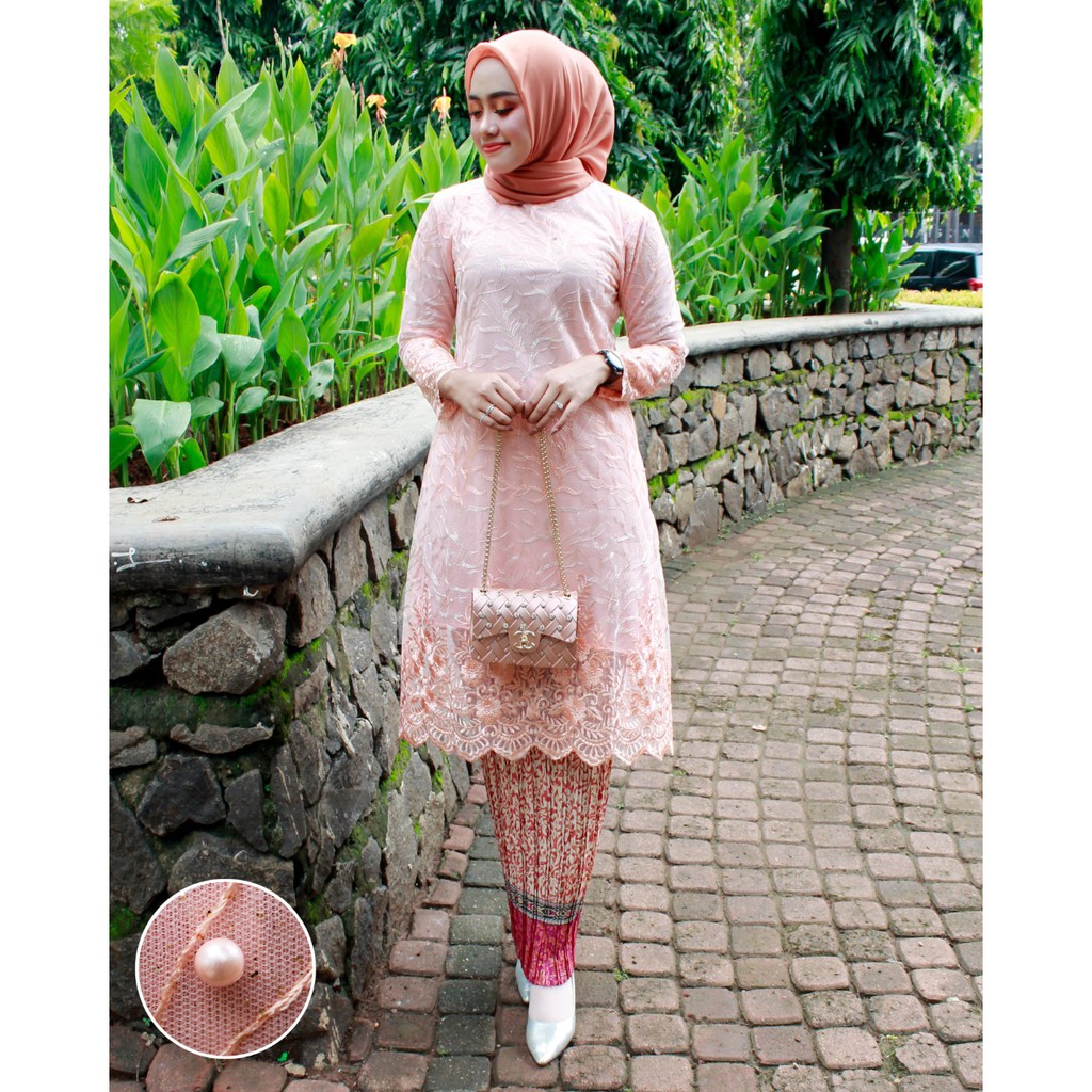 KEM&gt; KEBAYA TUNIK ISYANA / TULLE BORDIR IMPORT / BAJU KEBAYA MODERN / KEBAYA WANITA PESTA DAN WISUDA