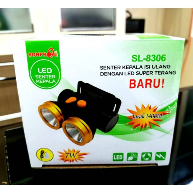 SENTER SUNPRO SL-8306 ( 7 WATT ) 2 CAHAYA