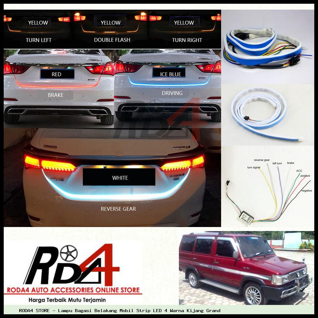 Lampu Bagasi Belakang Mobil Strip LED 4 Warna Kijang Grand