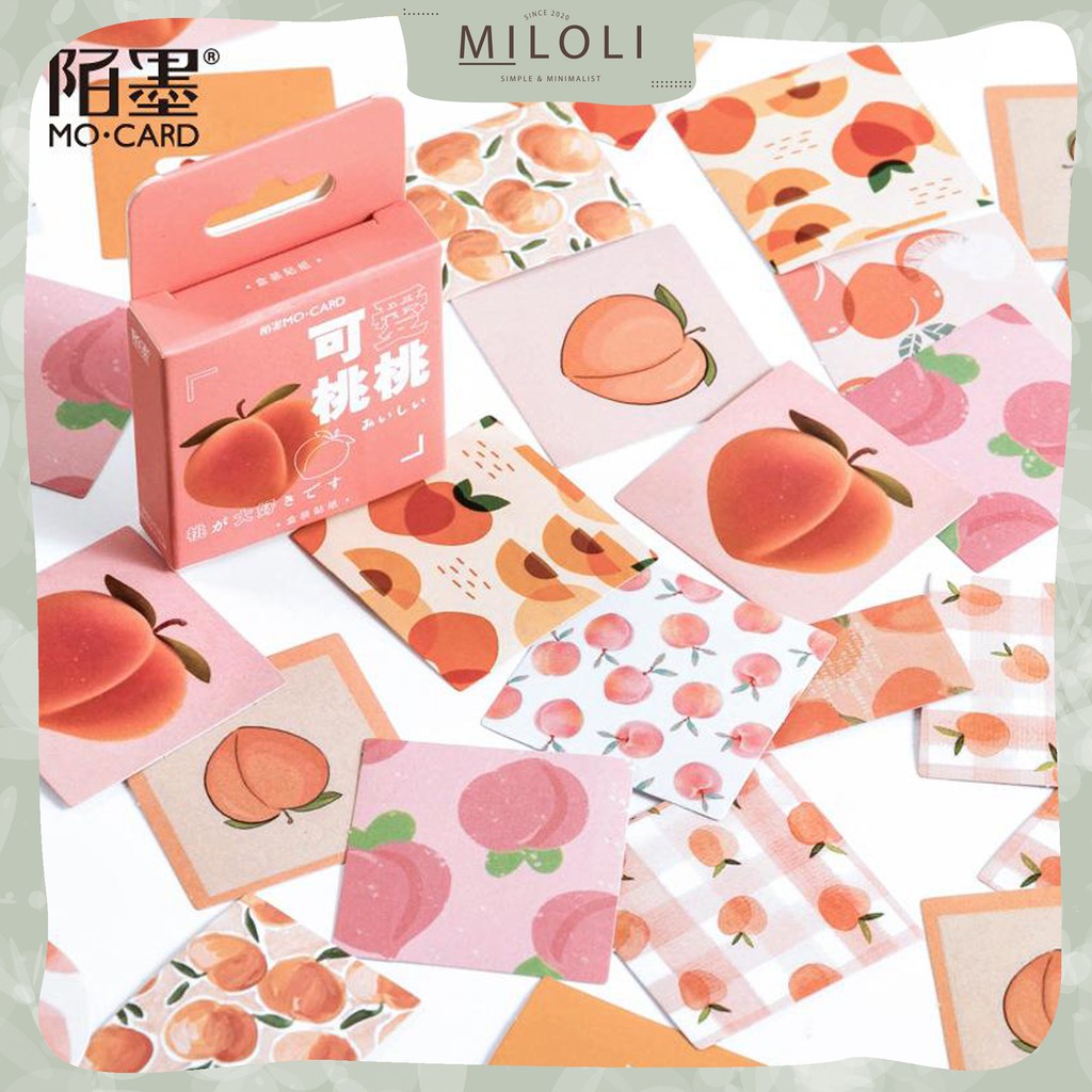 

[MILOLI] 45Pcs PEACHY Sticker Deco BUJO Planner Scrapbook DIY Stiker Kotak Hias - B0164