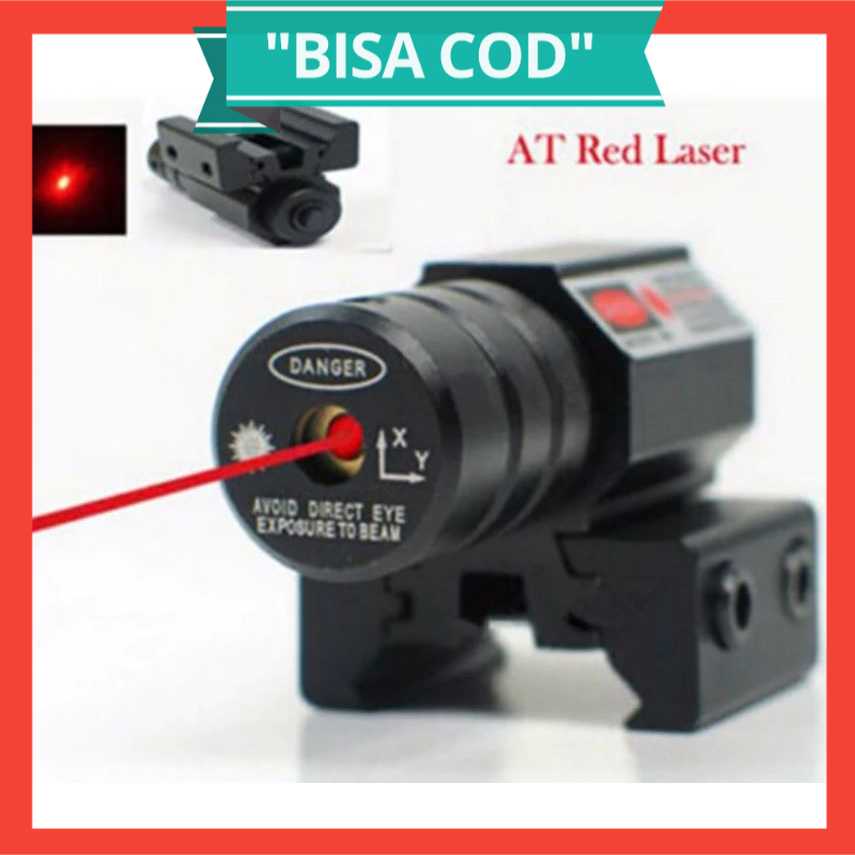 Tactical Red Dot Laser Gun Picatinny Mount Airsoft Rifle Jangkauan Laser Sangat Jauh Bisa Digunakan Terang dan Gelap 1KM masih Jelas