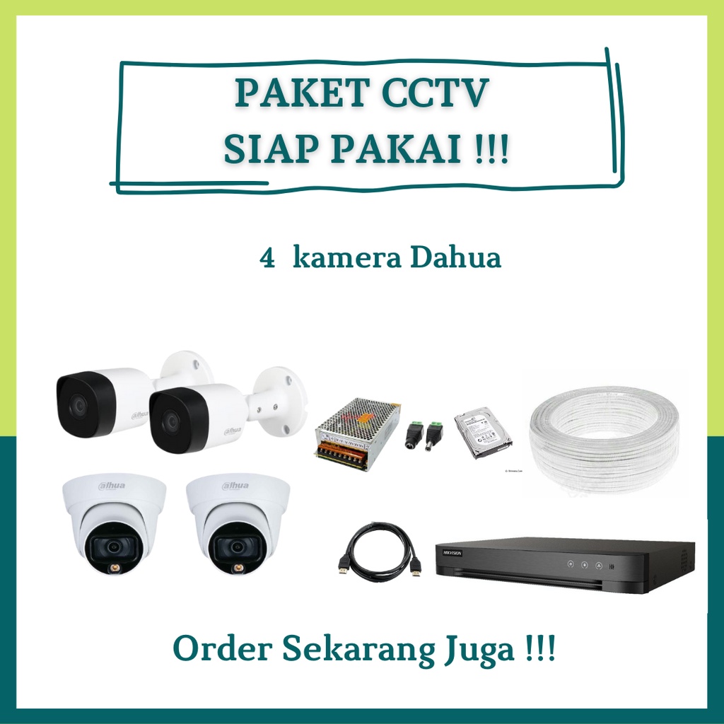 PAKET CCTV DAHUA 4 KAMERA. CCTV 4 CHANNEL.CCTV JABODETABEK CCTV INDOOR