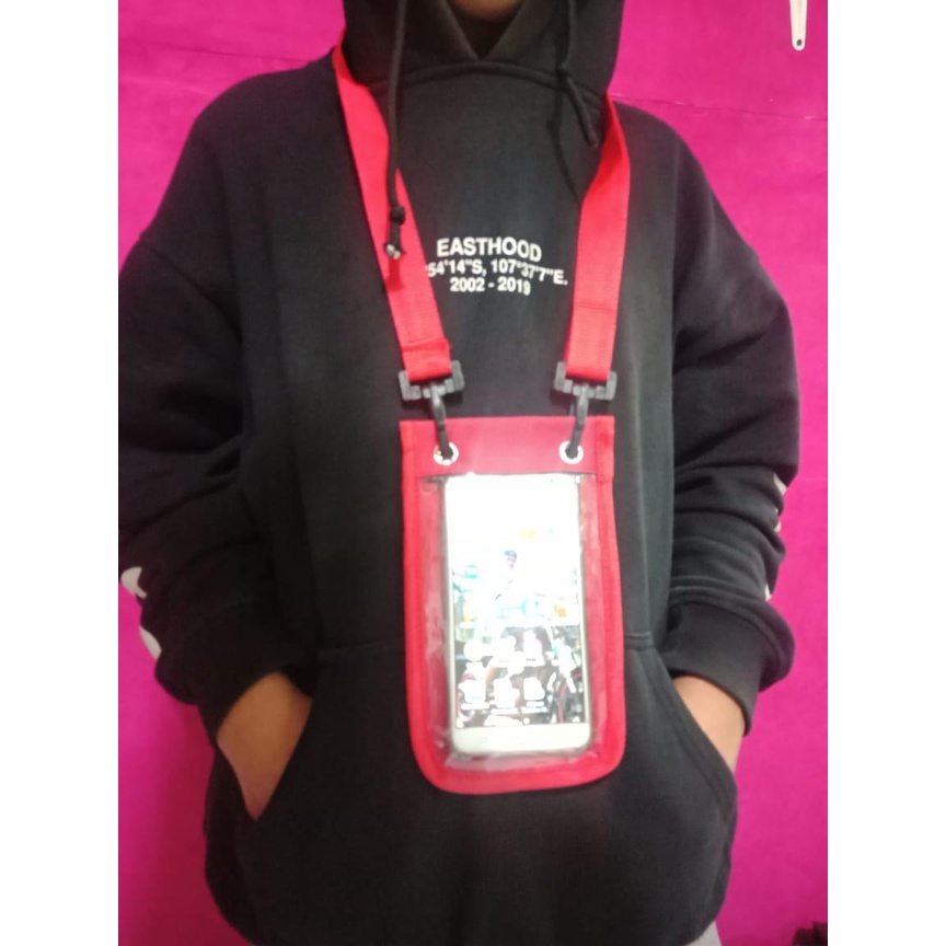 New Hanging Wallet L E V E L.TM  Dompet Gantung tali Layard Untuk HP Ada Mika Transparant Di Belakang