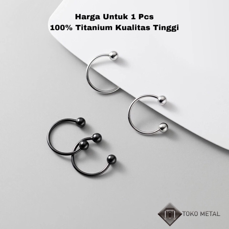 Anting 100% Titanium Piercing Rossi/C Kualitas Tinggi Anti Karat Pria &amp; Wanita [ Toko Metal ]