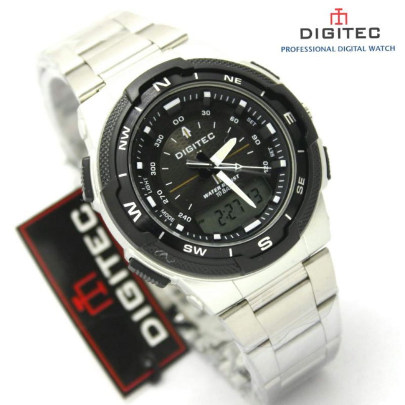 JAM TANGAN DIGITEC DUALTIME 3068 ORIGINAL TALI RANTAI
