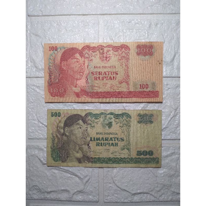 uang set sudirman pecahan 100 dan 500