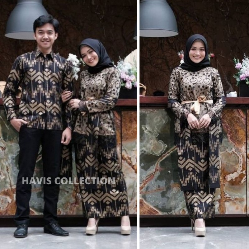 Kebaya Couple Wisuda Modern Setelan Kebaya Brokat Batik Tunangan Lamaran Kondangan Terbaru Kintana Havis Collection