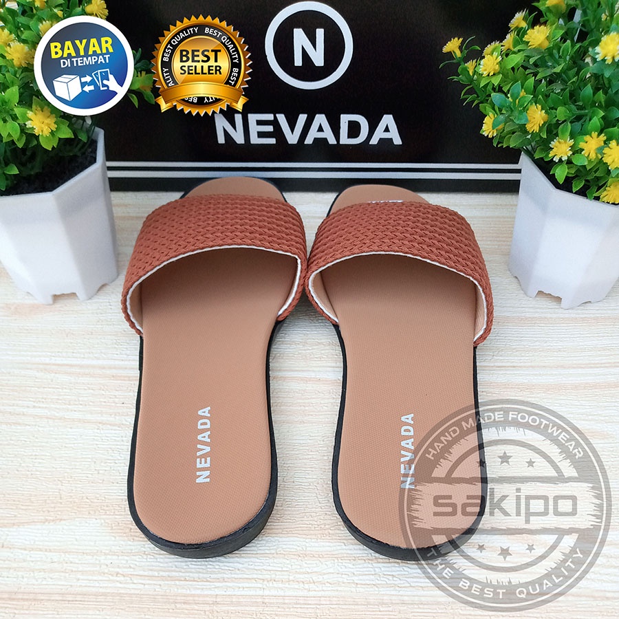 PROMO 12.12 BIRTHDAY SALE  SANDAL SLOP WANITA DEWASA RAJUT NEVADA TRENDI TERBARU / SAKIPO