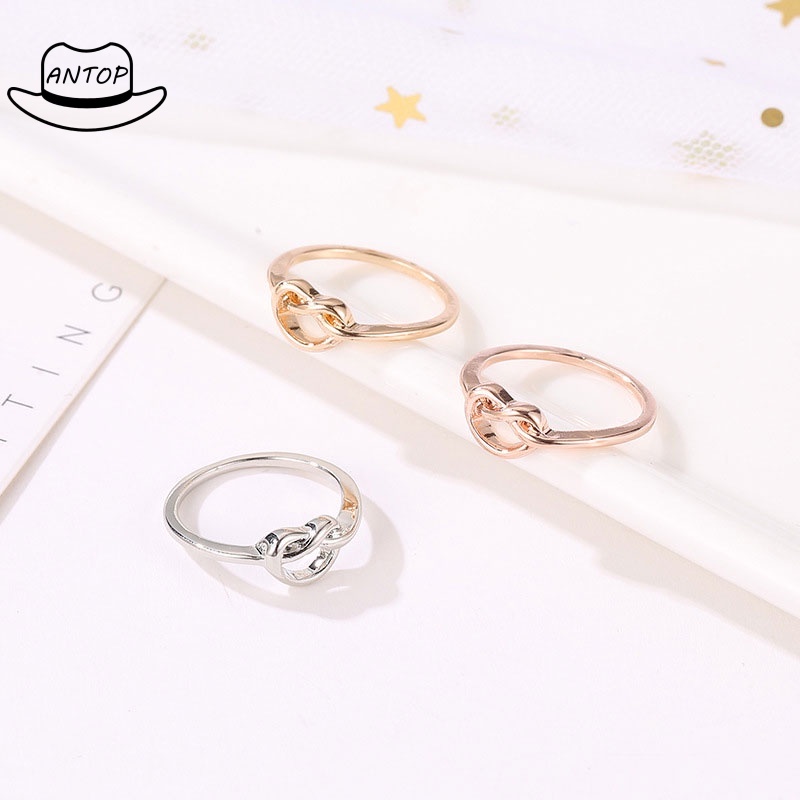 Temperamen Korea Selatan Sederhana Cinta Hampa Peach Cincin Berbentuk Hati Pembukaan Cincin ANTOP