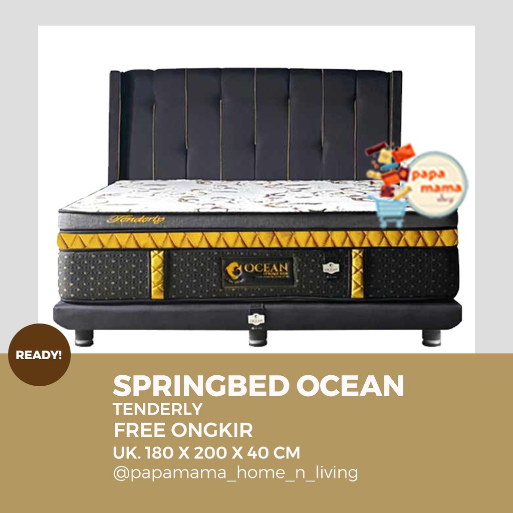 Ocean Spring Bed Tipe Tenderly Tebal 40cm - Matras Only dan Fullset uk180x200 Garansi - Medan