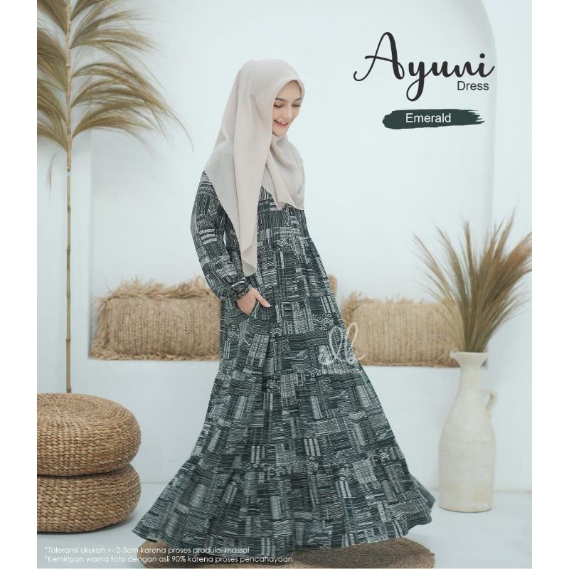 GAMIS SET BRAND IDB AYUNI DRESS BAHAN RAYON ORIGINAL