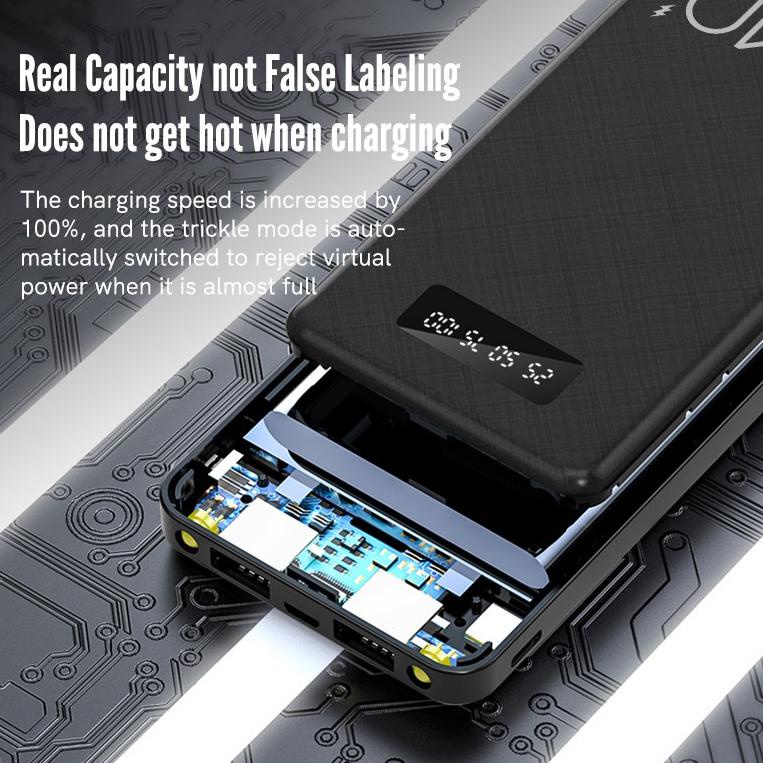 Power Bank Fast Charging Powerbank 20000 mah 10000 mAh 30000 mah Dual USB Flashlight LED Mini Basike