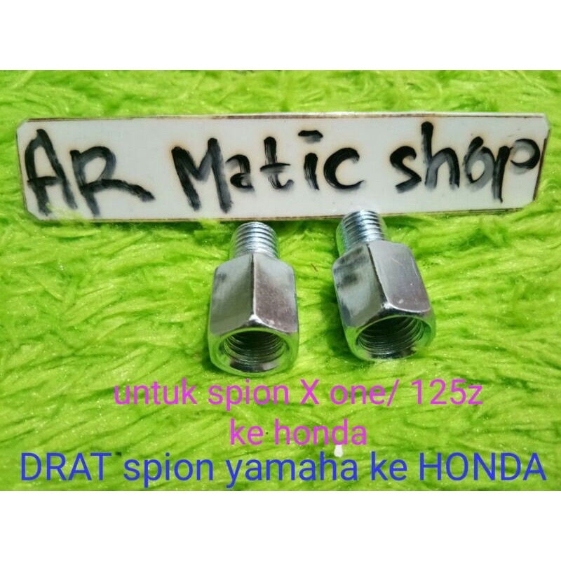 adaptor DRAT spion  yamaha X ONE 125z  untuk di pasang HONDA. sambungan spion x one spion 125z spion X1  ke honda beat vario pcx / adaptor sambungan spion f1zr x1