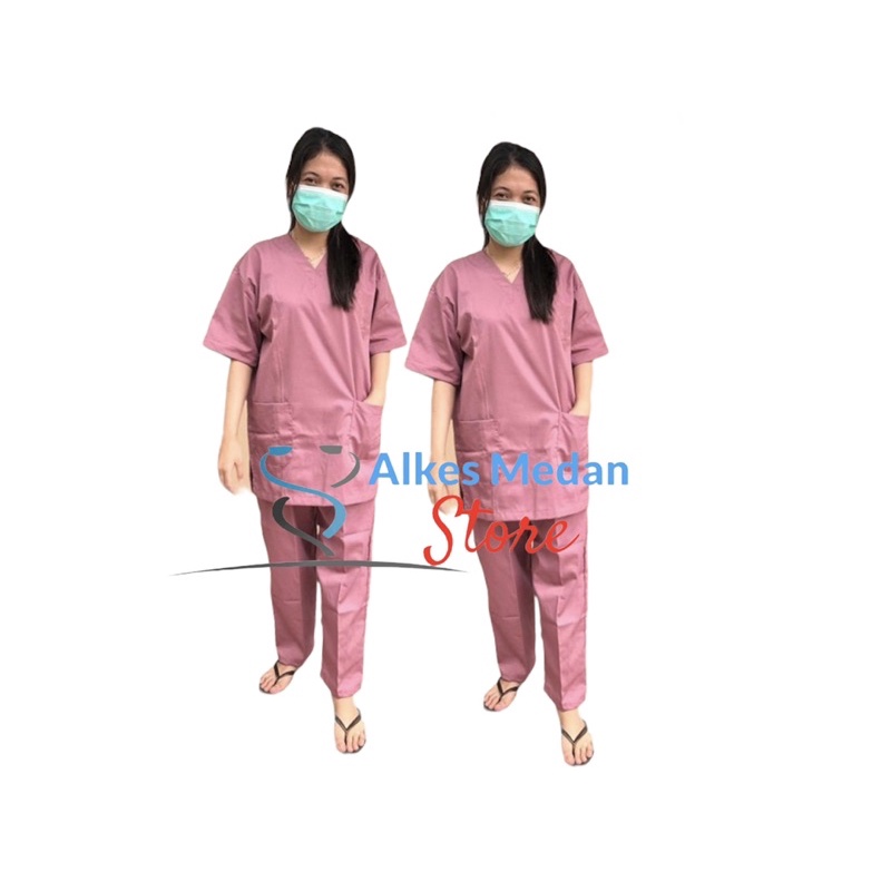 Baju OKA Lengan Pendek / Baju OK/ baju jaga / baju jaga dokter /baju dokter / baju Ok/ baju scrub medis /Seragam medis Samlab alkes