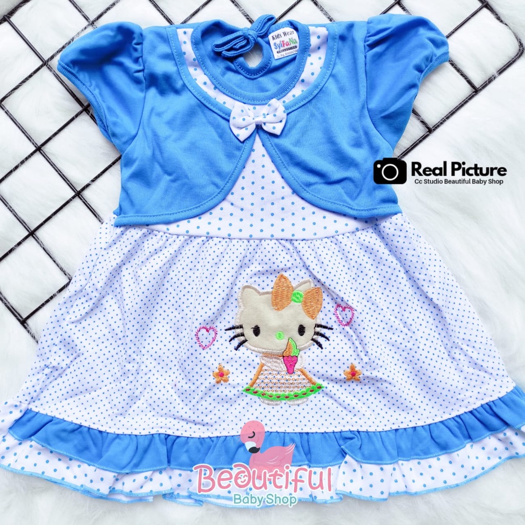 Baby.ou - Dress Bayi Perempuan Motif Hello Kitty / Rok Baju Bayi Perempuan  Merk Syifana / Baju Bayi Perempuan