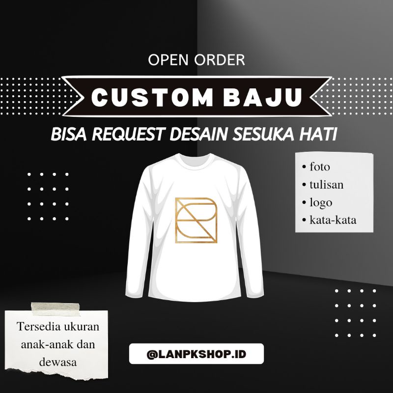 custom baju lengan panjang|| kaos sablon custom || baju || kaos custom || baju kaos sablon || jasa s
