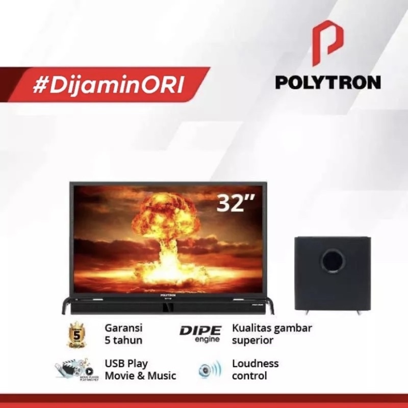 Polytron Cinemax Soundbar LED TV HD 32 inch PLD-32BV1558 [GARANSI RESMI]