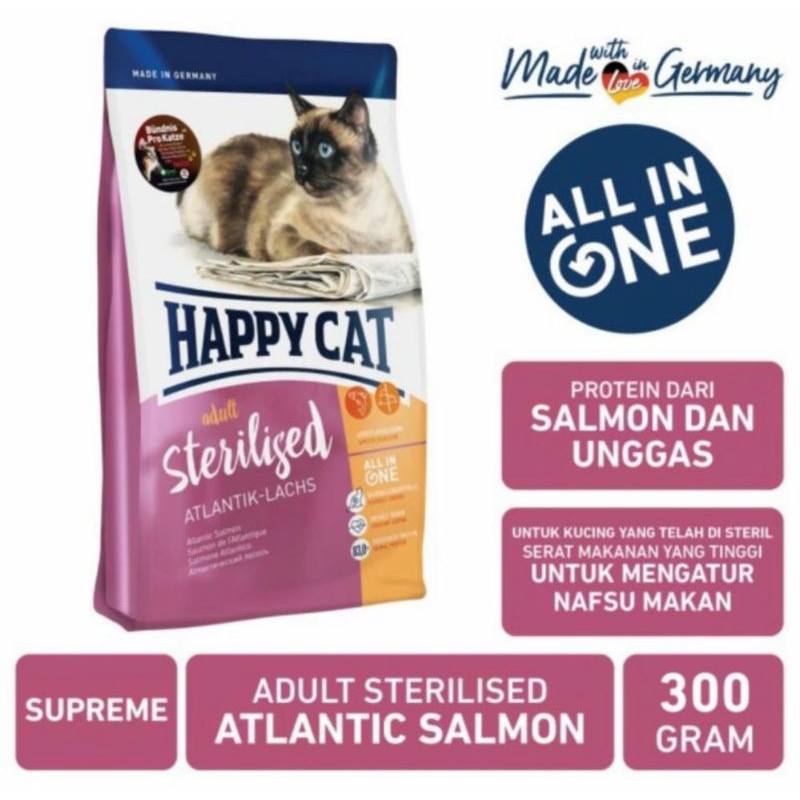Dry Cat Food Happy Cat Adult Supreme Sterilized Atlantic Protein Salmon 300 gr