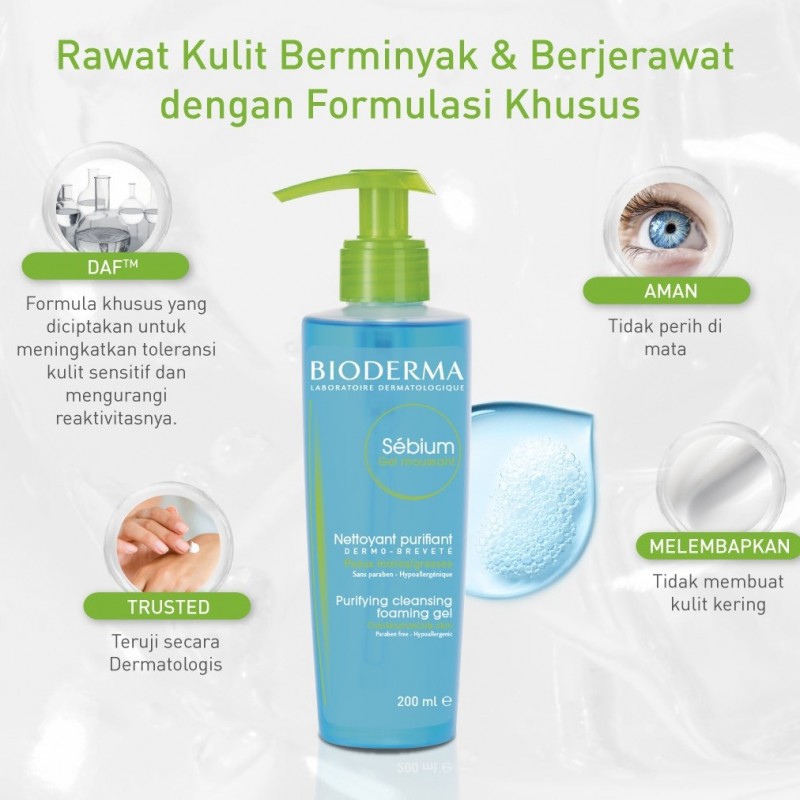 Bioderma Cleansing Gel Moussant(100ml/200ml) ✓ORI ✓BPOM