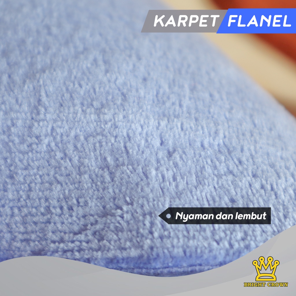 Bright Crown Keset Kaki Flanel Anti Slip / Keset Kamar Mandi Nyerap Air UK 40X60CM 9 Warna-7