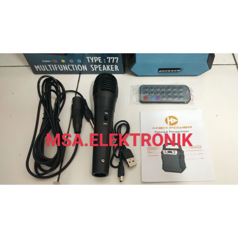 speaker bluetooth mp3 karaoke high power 777 ( B ) + mic + remote