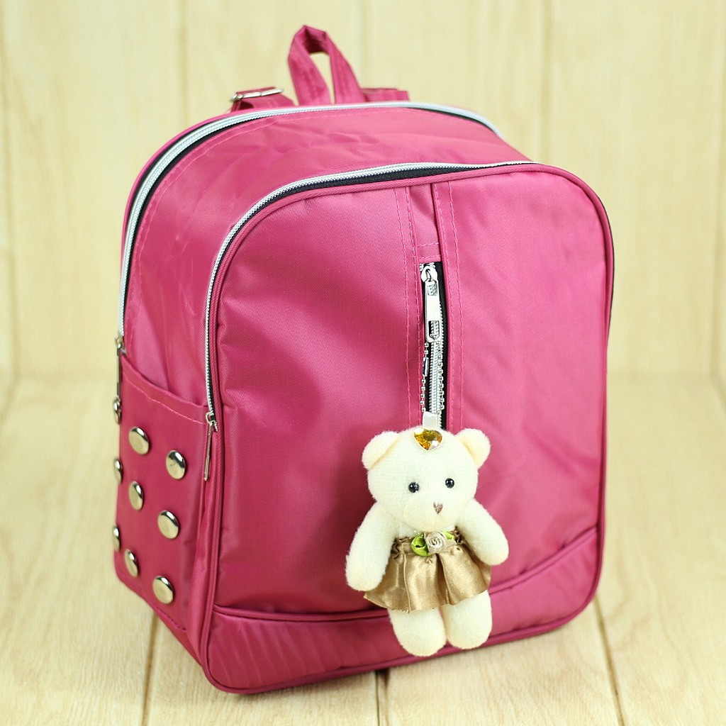 Tas Ransel Cewek Pink Boneka Back Pack Kekinian Murah Bahan Berkualitas Kece