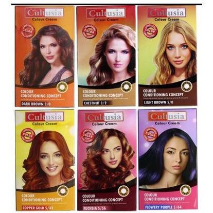 ^ KYRA ^ Cultusia Semir Rambut Hair colour Cream Pewarna Rambut Permanen Long Lasting