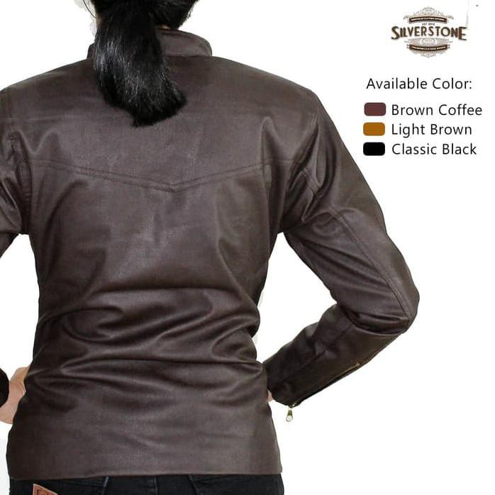 JAKET KULIT WANITA - VINTAGE STYLE - BROWN COUNTRY BERKWALITAS