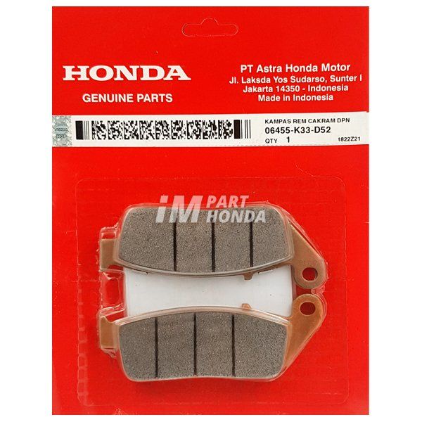 Kampas Rem Cakram Pad Set Depan CBR 250 RR KYJ K33 K64 06455-K33-D52