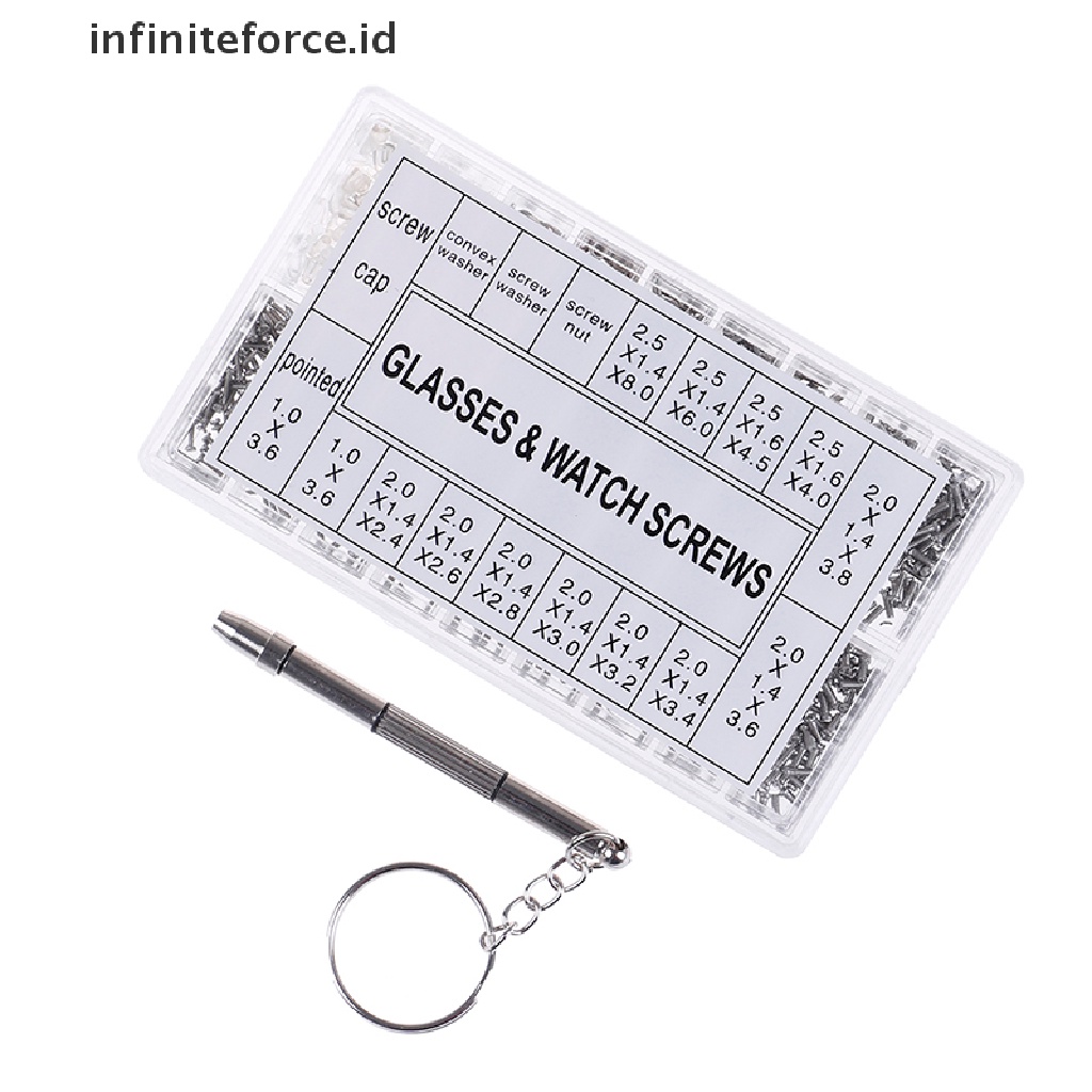 (Infiniteforce.Id) 1000pcs / Set Sekrup + Mur + Baut Untuk Reparasi Kacamata