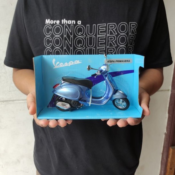 Diecast Miniatur Vespa Primavera Matic Pajangan Motor Vespa matic murah Hadiah Anak Murah
