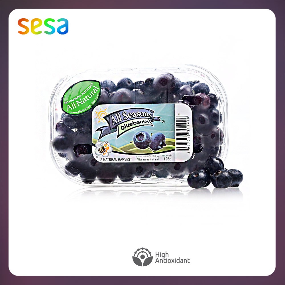 

ALL SEASONS Blueberries 125gr - Buah Beri Fresh Sehat Segar