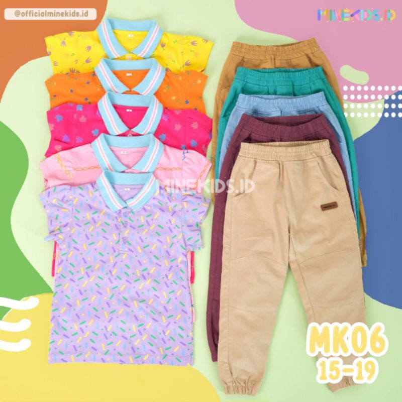 Setelan joger minekids / set joger anak / setelan joger anak / kaos polo anak