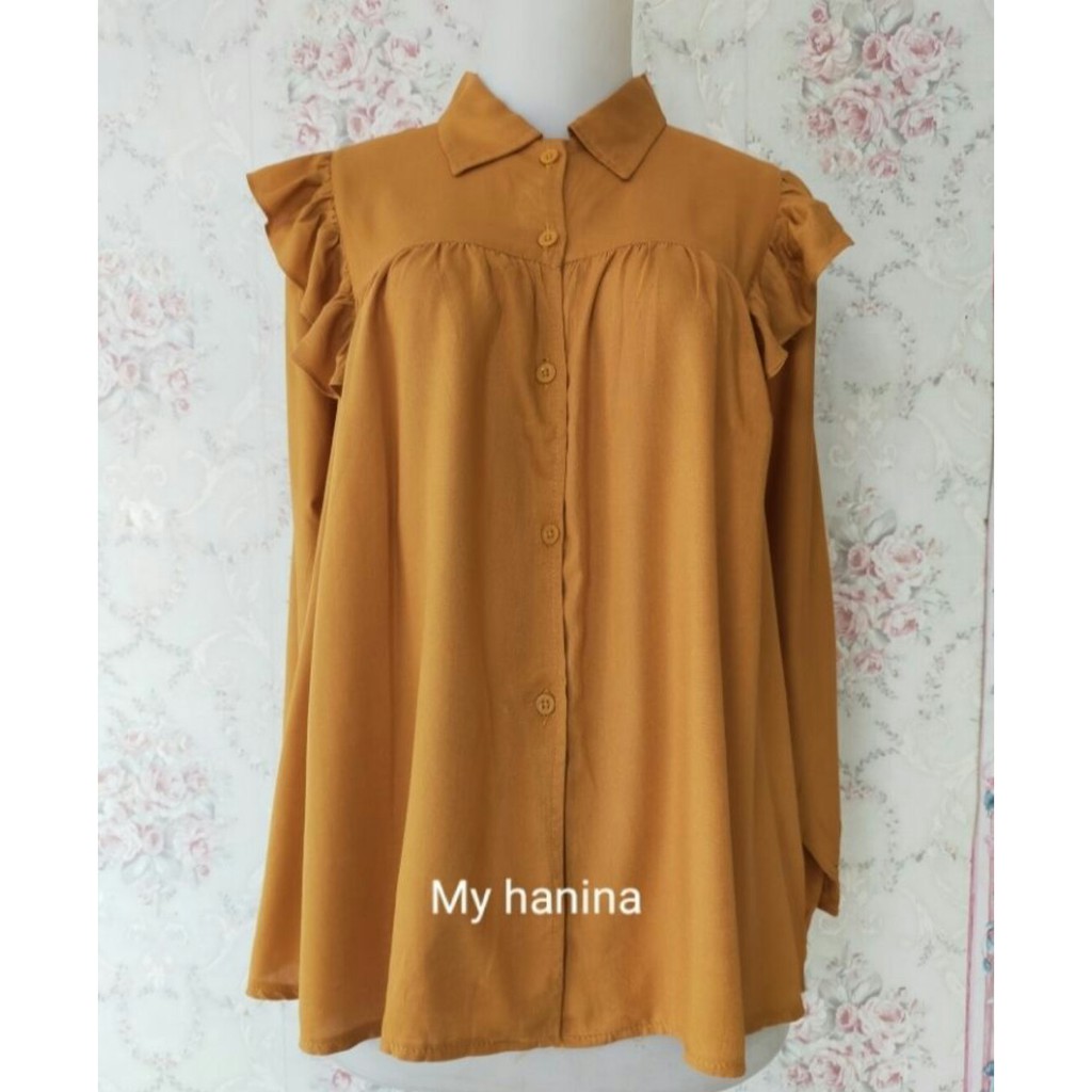 Hanina blouse Atasan kemeja wanita formal