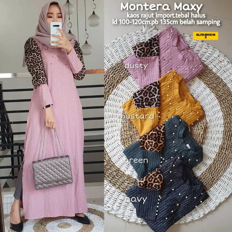 gamis knit import / gamis maxi knit import premium