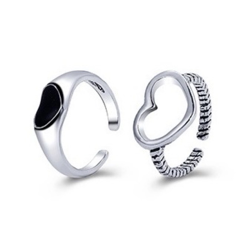 Silver Ring Set / Cincin Bohemian / Metal Ring set / Cincin Batu Hitam Perak / Cincin Pria / Ring set