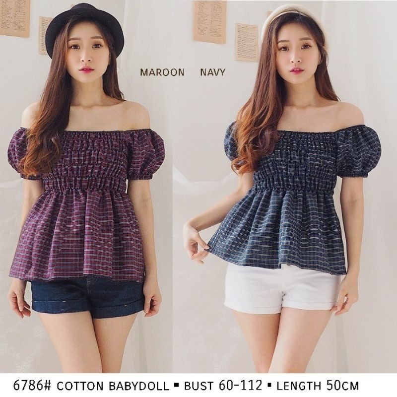 MDLV ~ 6786 BABYDOLL SABRINA TOP // ATASAN SABRINA CEWEK // FASHION IMPORT WANITA