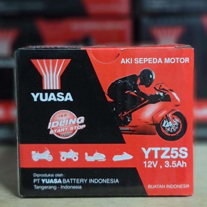Aki motor Yamaha Xeon, Byson YTZ5S YUASA Aki Kering langgengb4 Murah