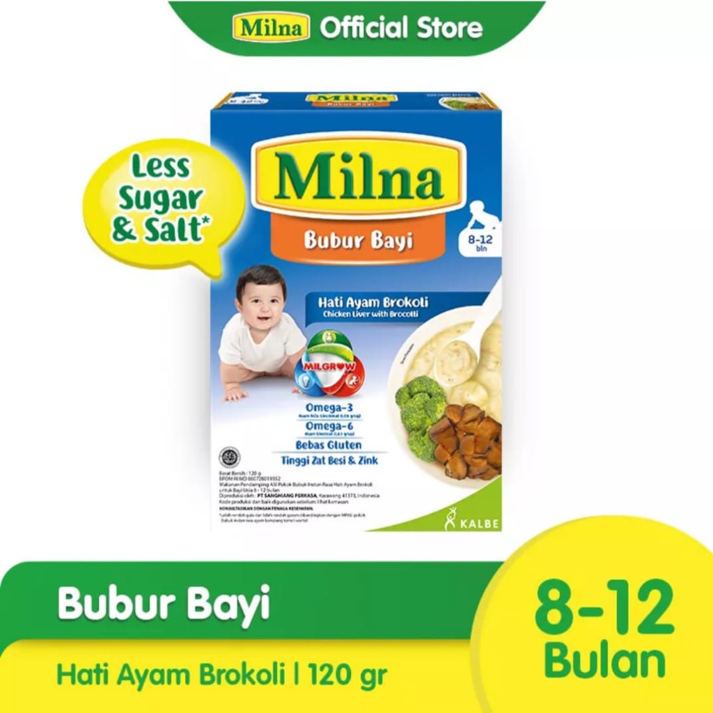 Milna 8-12 Bulan Bubur Bayi Hati Ayam Brokoli 120gr
