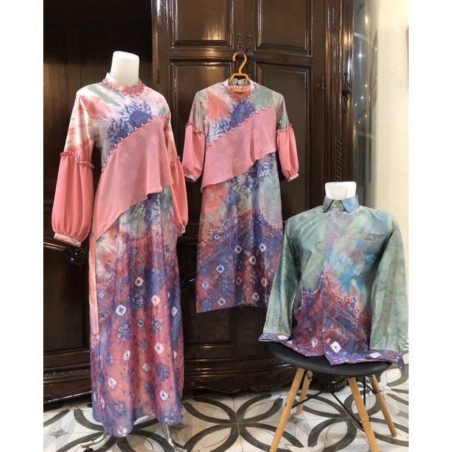 Couple Jumputan Palembang Bapak Ibu Anak