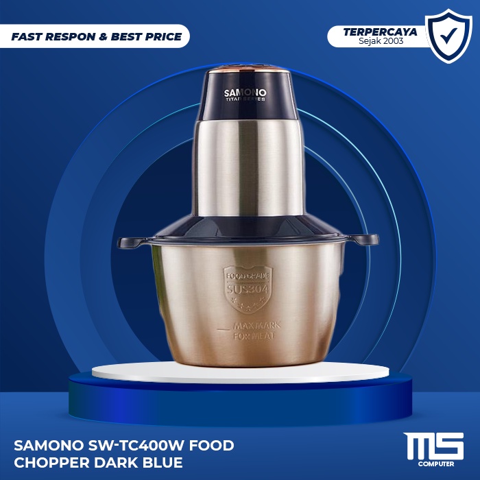 Samono 400W Food Chopper Blender Stainless Steel 2 Liter SW-TC400W