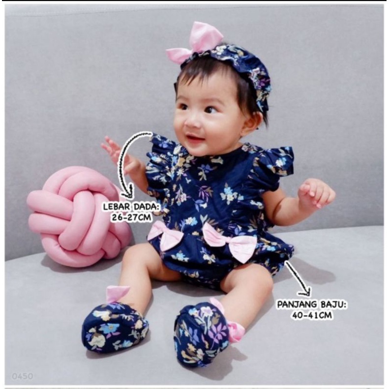 Baju jumper 0 6 bulan bando lucu bestseller anak bayi cewek perempuan murah-3