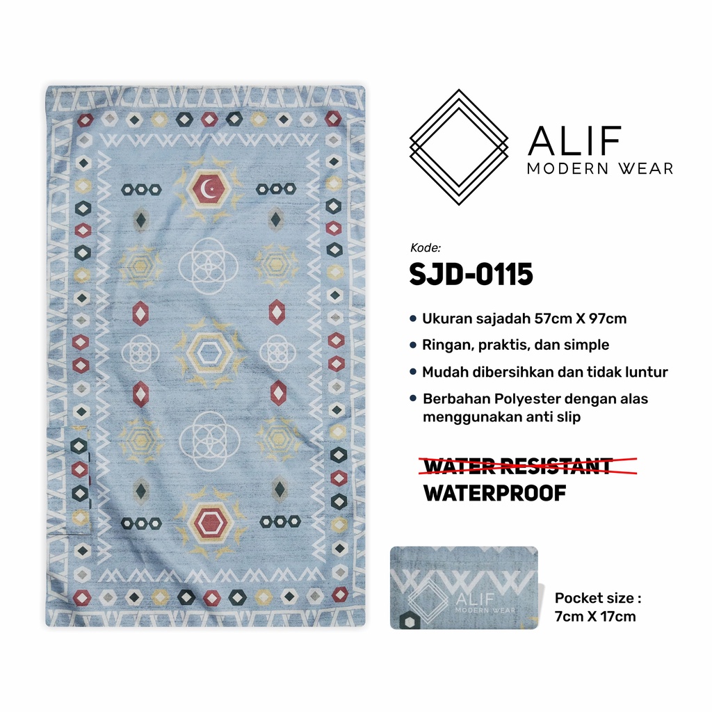 ALIF SAJADAH TRAVEL / SAKU / PORTABLE / WATERPROOF ( ALIF MODERN WEAR SJD-0115 )